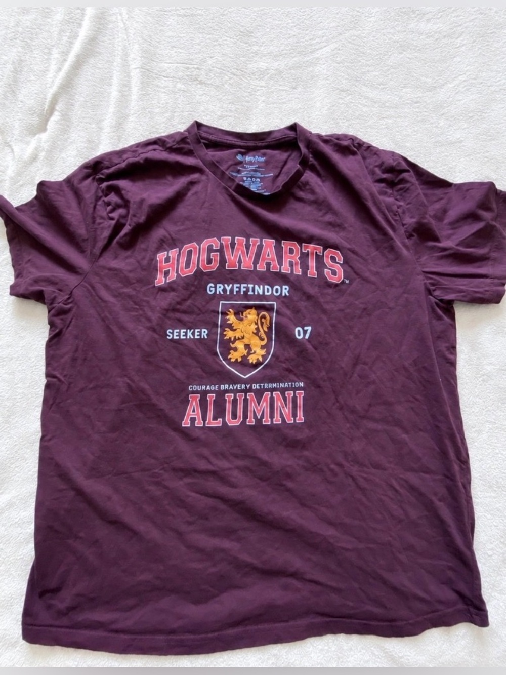 Harry Potter Hogwarts Gryffindor Seeker 07 Alumni Adult T-Shirt XL Burgundy